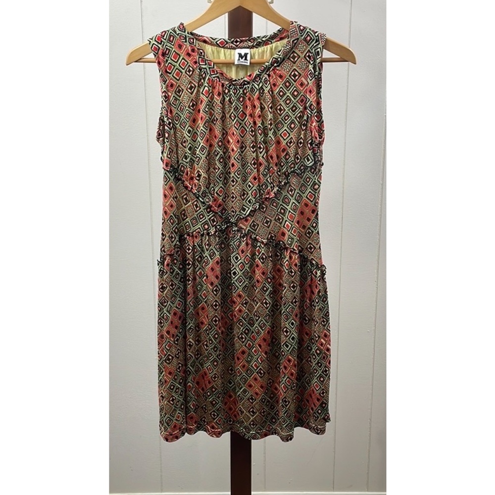 Missoni‎ 100% Silk Jersey Geometric Print Sleeveless Dress Size 8
